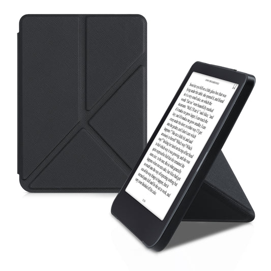 kwmobile Protective Case for Tolino Shine 3 Case - Faux Leather Case - eReader Flip Cover with Auto Sleep Function - Cover with Stand