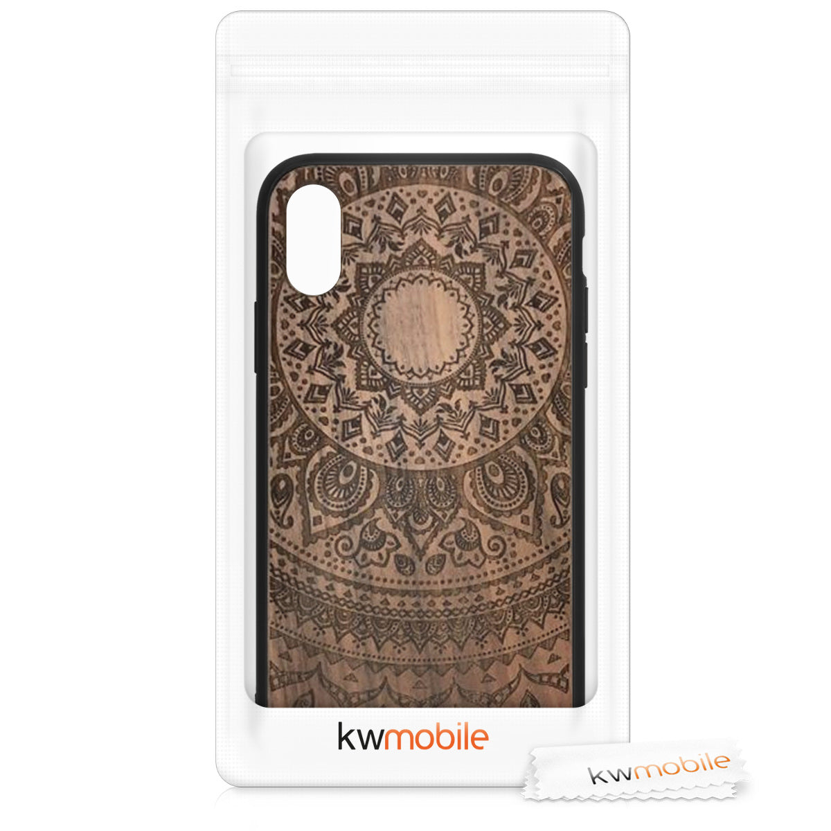 Wooden Hard Case with TPU Bumper for Apple iPhone XR Compass Vintage