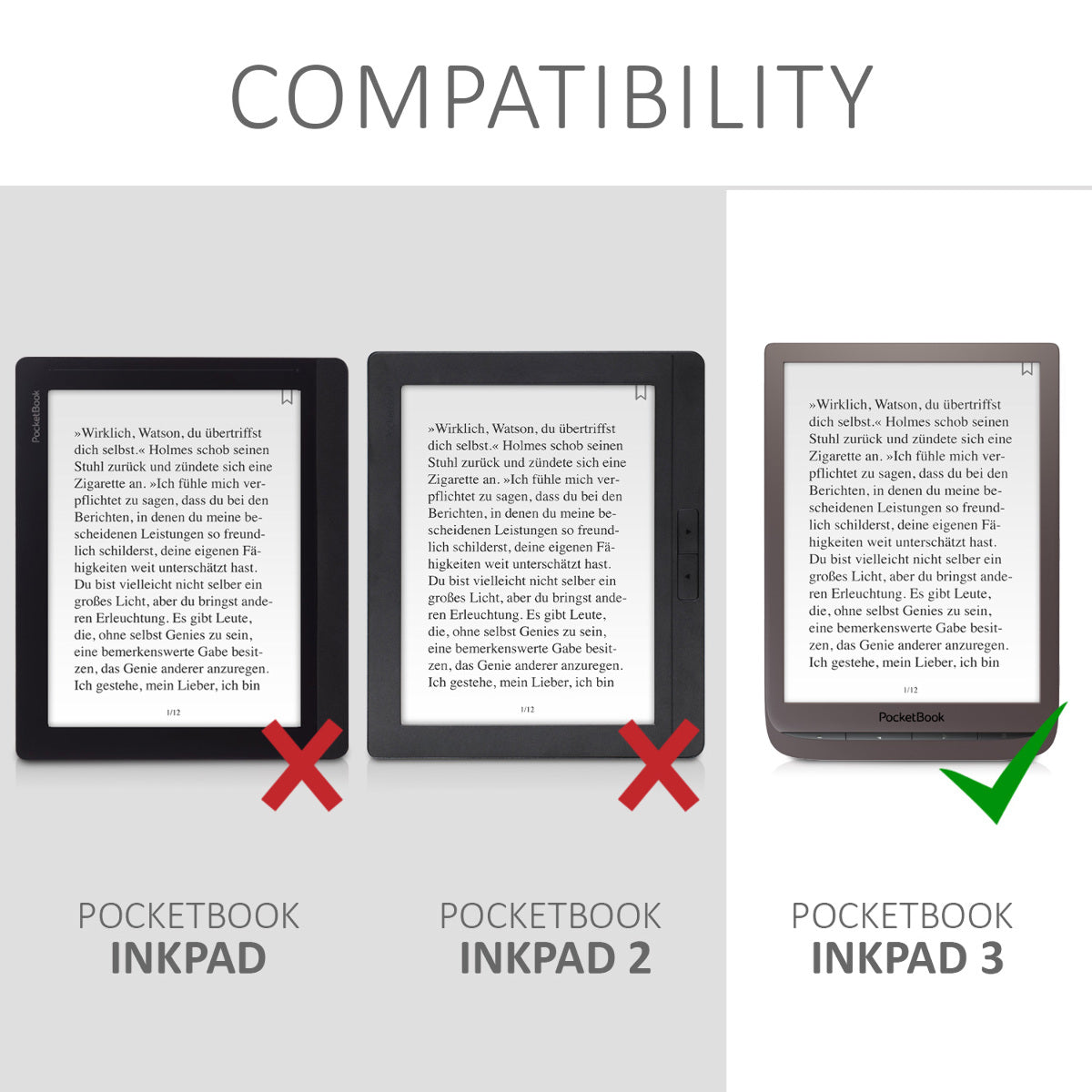 eReader Case for Pocketbook InkPad 3 / 3 Pro / Color / Vivlio InkPad 3
