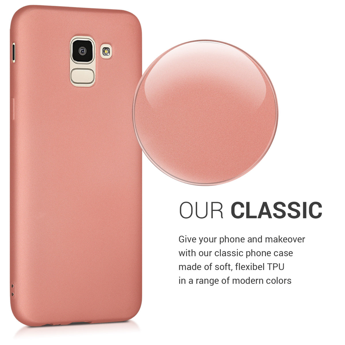 kwmobile Cell Phone Case for Samsung Galaxy J6 - Shimmering Silicone Case - Protective Cover