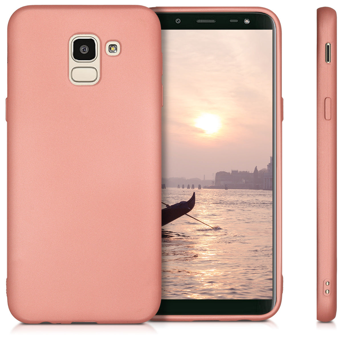 kwmobile Cell Phone Case for Samsung Galaxy J6 - Shimmering Silicone Case - Protective Cover
