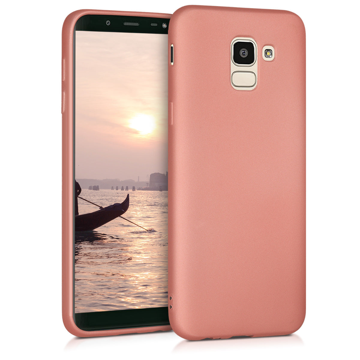 kwmobile Cell Phone Case for Samsung Galaxy J6 - Shimmering Silicone Case - Protective Cover