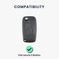 kwmobile Car Key Cover compatible with Fiat Lancia 3-Button Car Key Cover