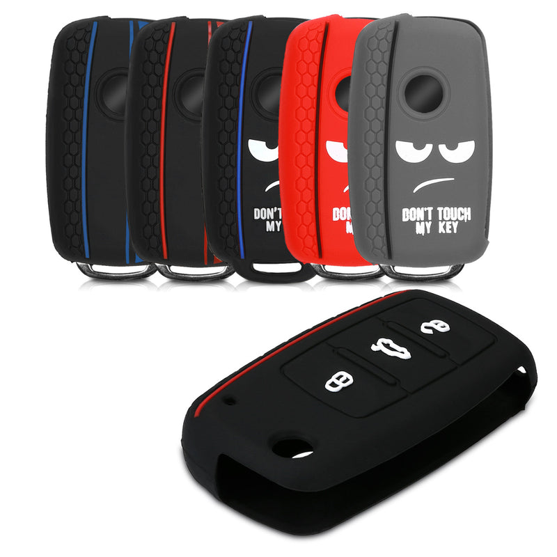 kwmobile Car Key Cover compatible with VW Skoda Seat 3-button car key - Don't touch my Key