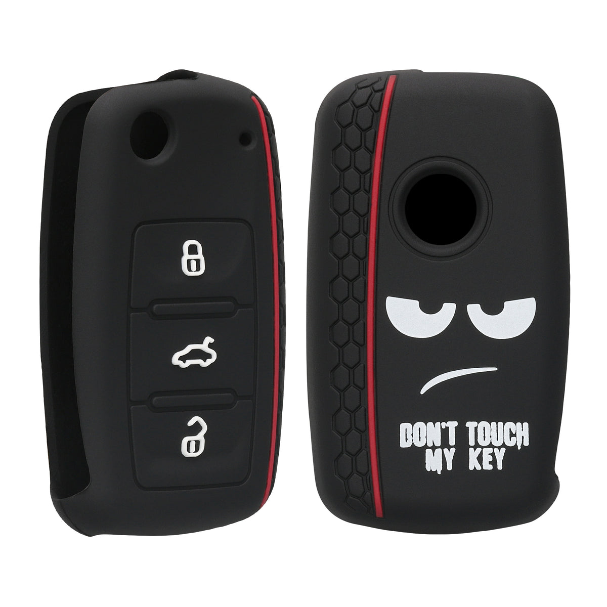 VW Skoda Seat 3-Button Silicone Car Key Cover Don't Touch My Key