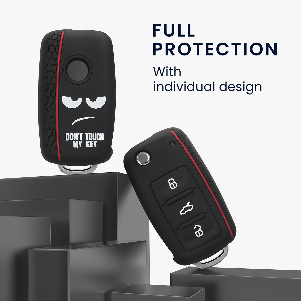 VW Skoda Seat 3-Button Silicone Car Key Cover Don't Touch My Key