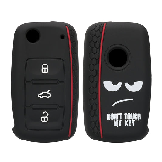 kwmobile Car Key Cover compatible with VW Skoda Seat 3-button car key - Don't touch my Key