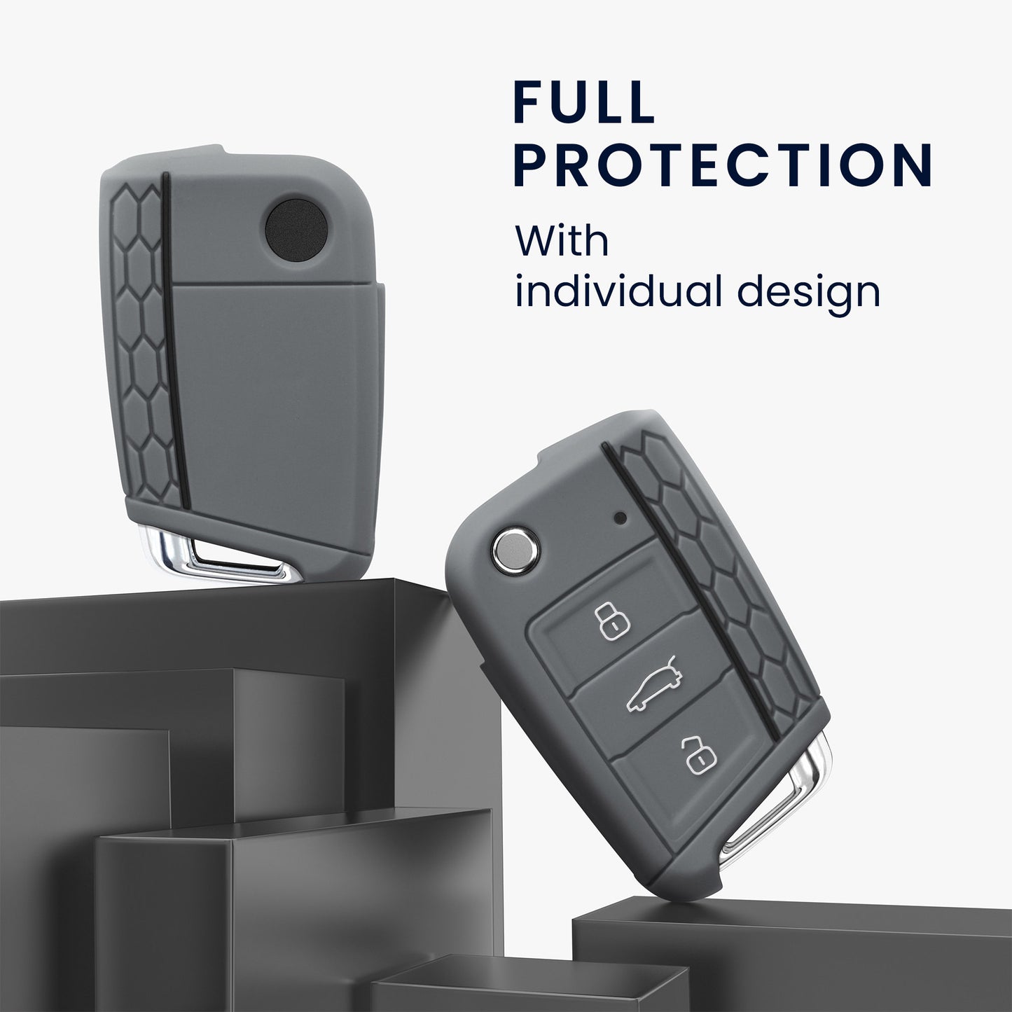 kwmobile Car Key Protection Case compatible with VW Golf 7 MK7 3-Button Car Key Cover