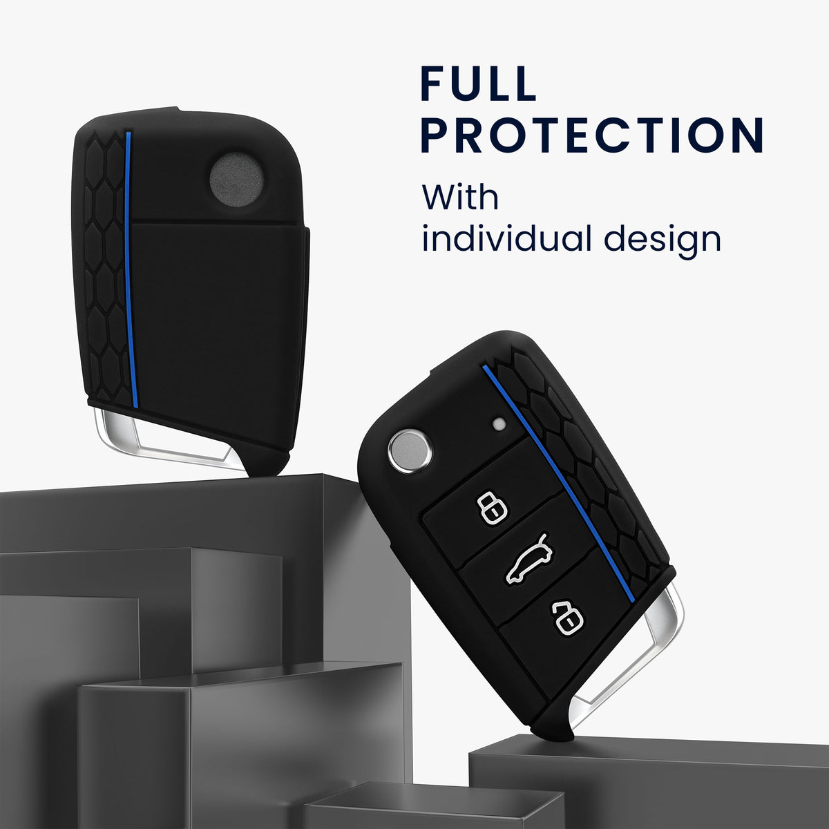 kwmobile Car Key Protection Case compatible with VW Golf 7 MK7 3-Button Car Key Cover