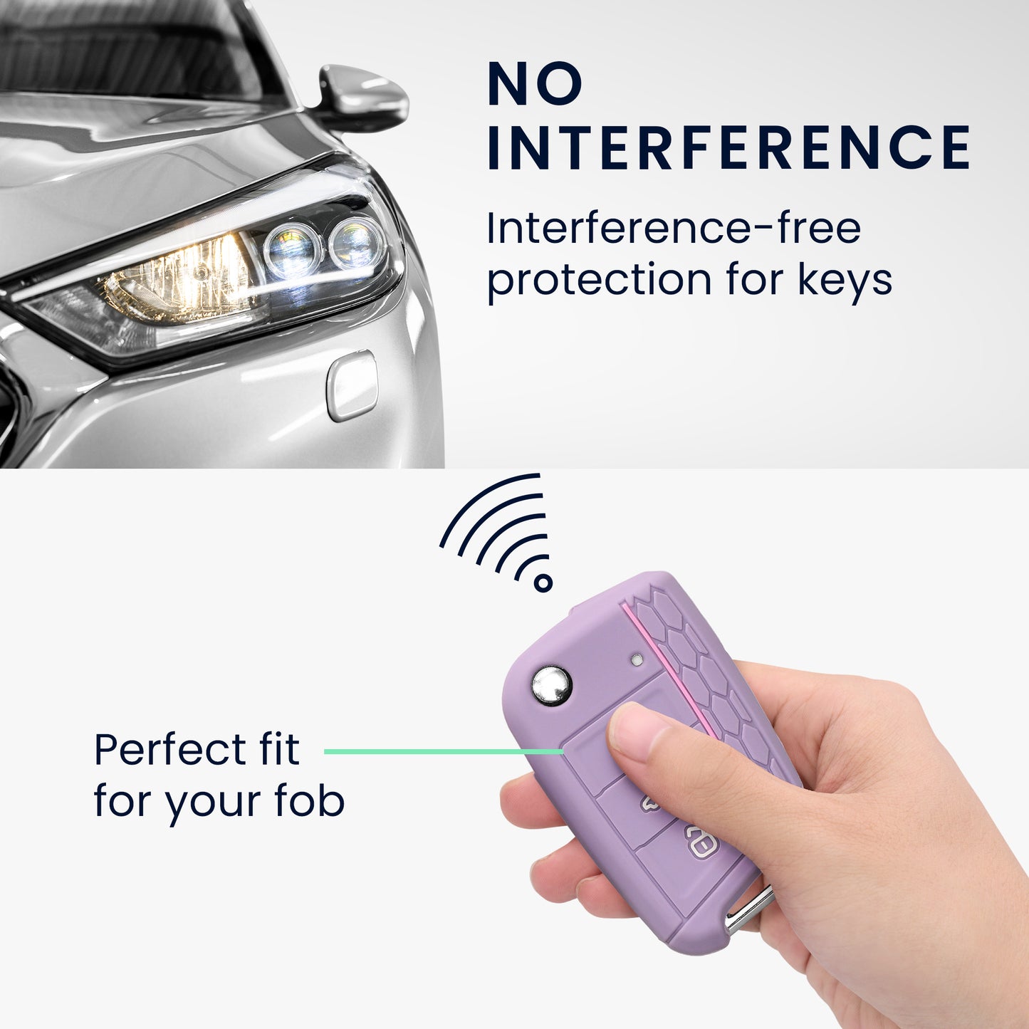 kwmobile Car Key Protection Case compatible with VW Golf 7 MK7 3-Button Car Key Cover