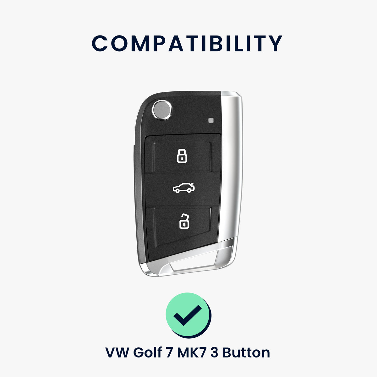 kwmobile Car Key Protection Case compatible with VW Golf 7 MK7 3-Button Car Key Cover