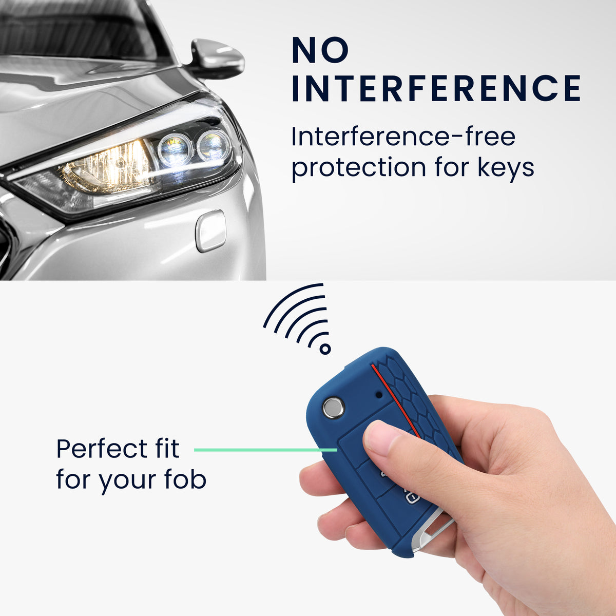kwmobile Car Key Protection Case compatible with VW Golf 7 MK7 3-Button Car Key Cover