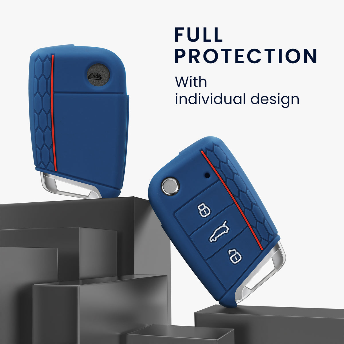 kwmobile Car Key Protection Case compatible with VW Golf 7 MK7 3-Button Car Key Cover