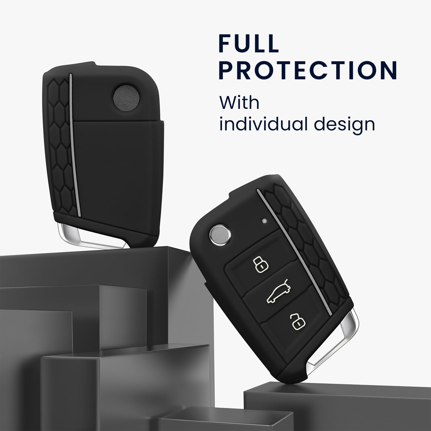 kwmobile Car Key Protection Case compatible with VW Golf 7 MK7 3-Button Car Key Cover