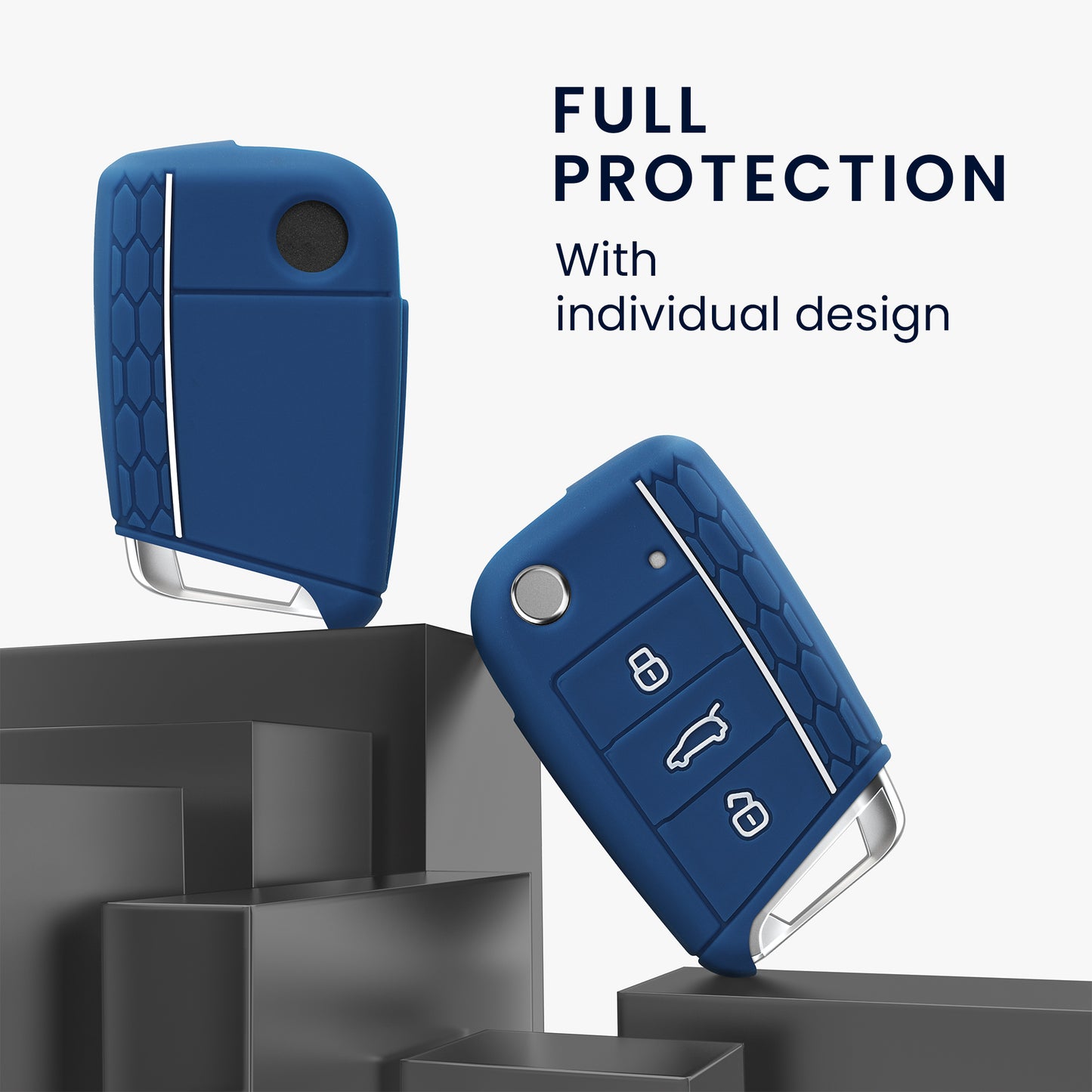 kwmobile Car Key Protection Case compatible with VW Golf 7 MK7 3-Button Car Key Cover