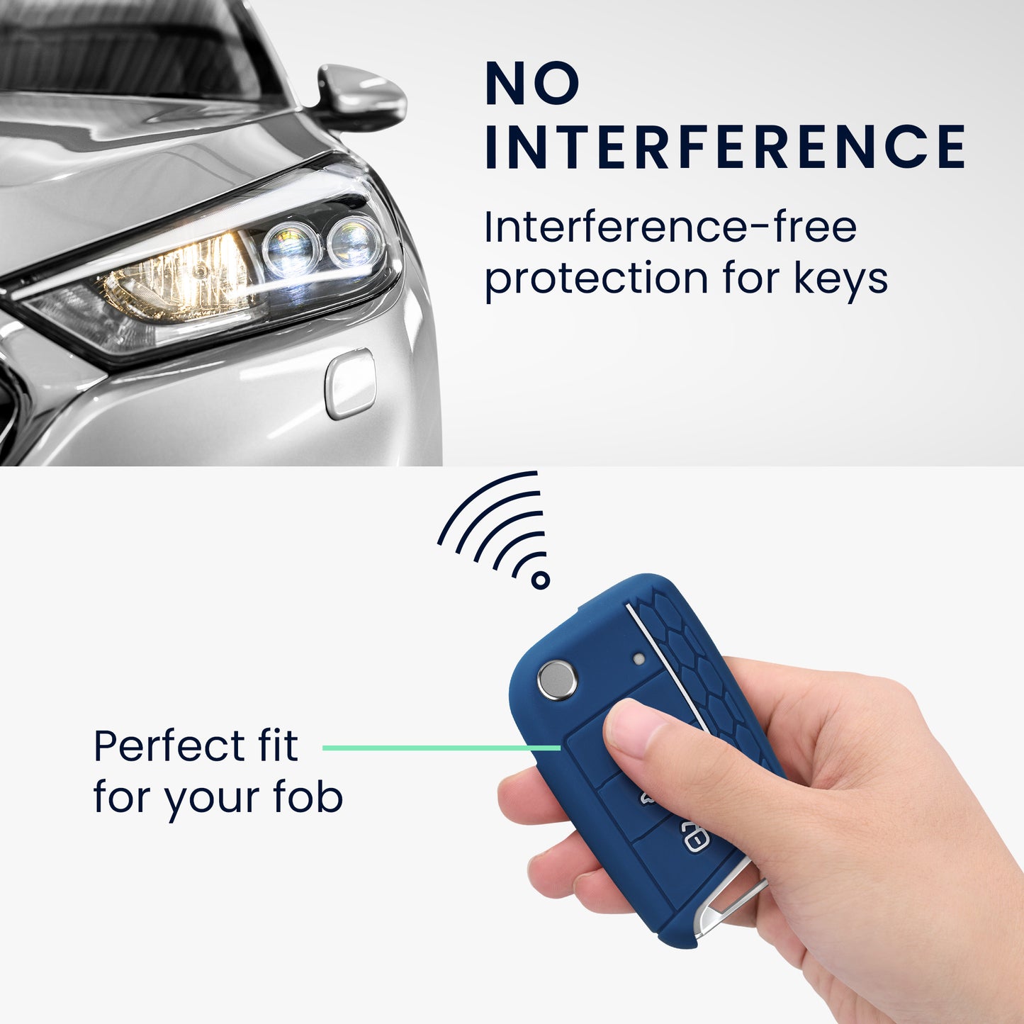 kwmobile Car Key Protection Case compatible with VW Golf 7 MK7 3-Button Car Key Cover