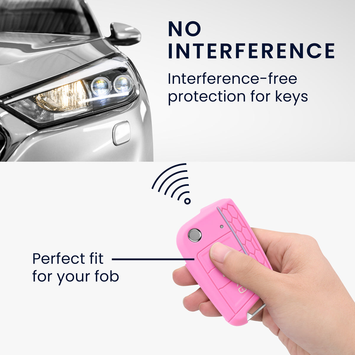 kwmobile Car Key Protection Case compatible with VW Golf 7 MK7 3-Button Car Key Cover