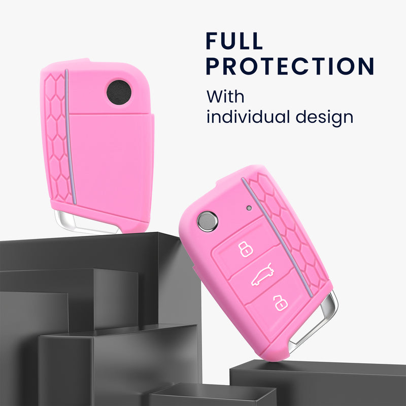 kwmobile Car Key Protection Case compatible with VW Golf 7 MK7 3-Button Car Key Cover