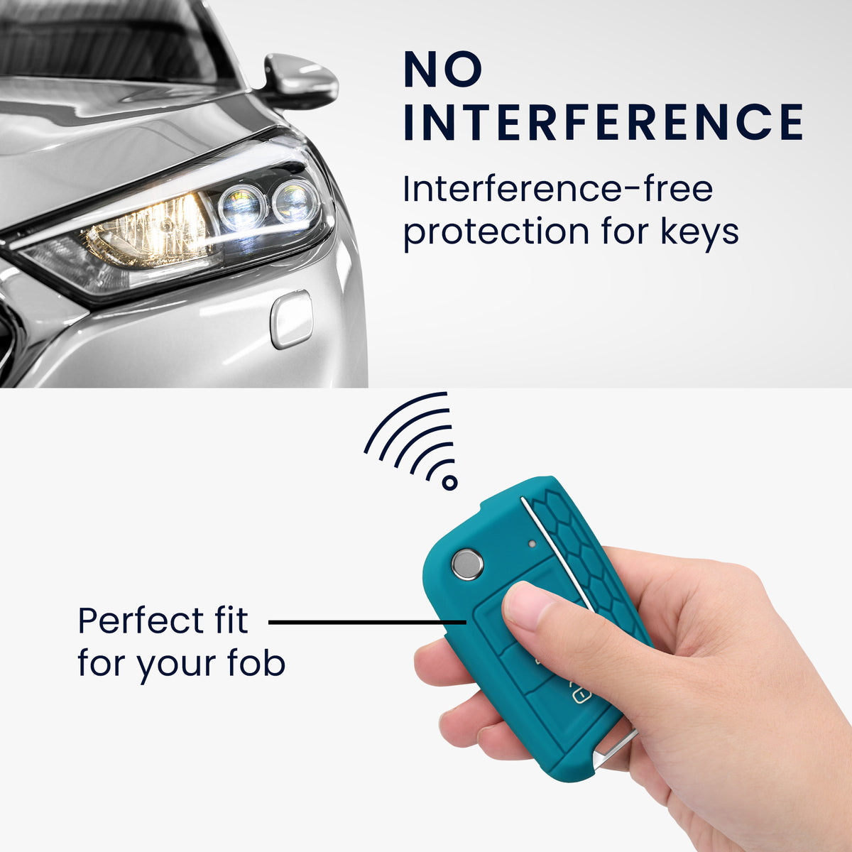 kwmobile Car Key Protection Case compatible with VW Golf 7 MK7 3-Button Car Key Cover