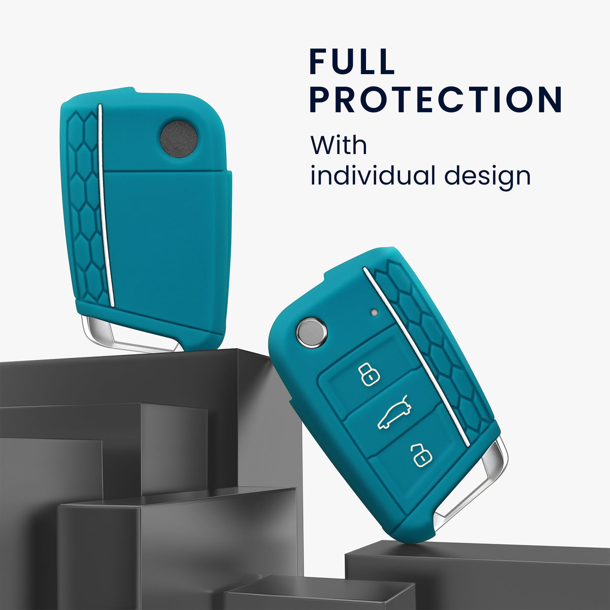 kwmobile Car Key Protection Case compatible with VW Golf 7 MK7 3-Button Car Key Cover
