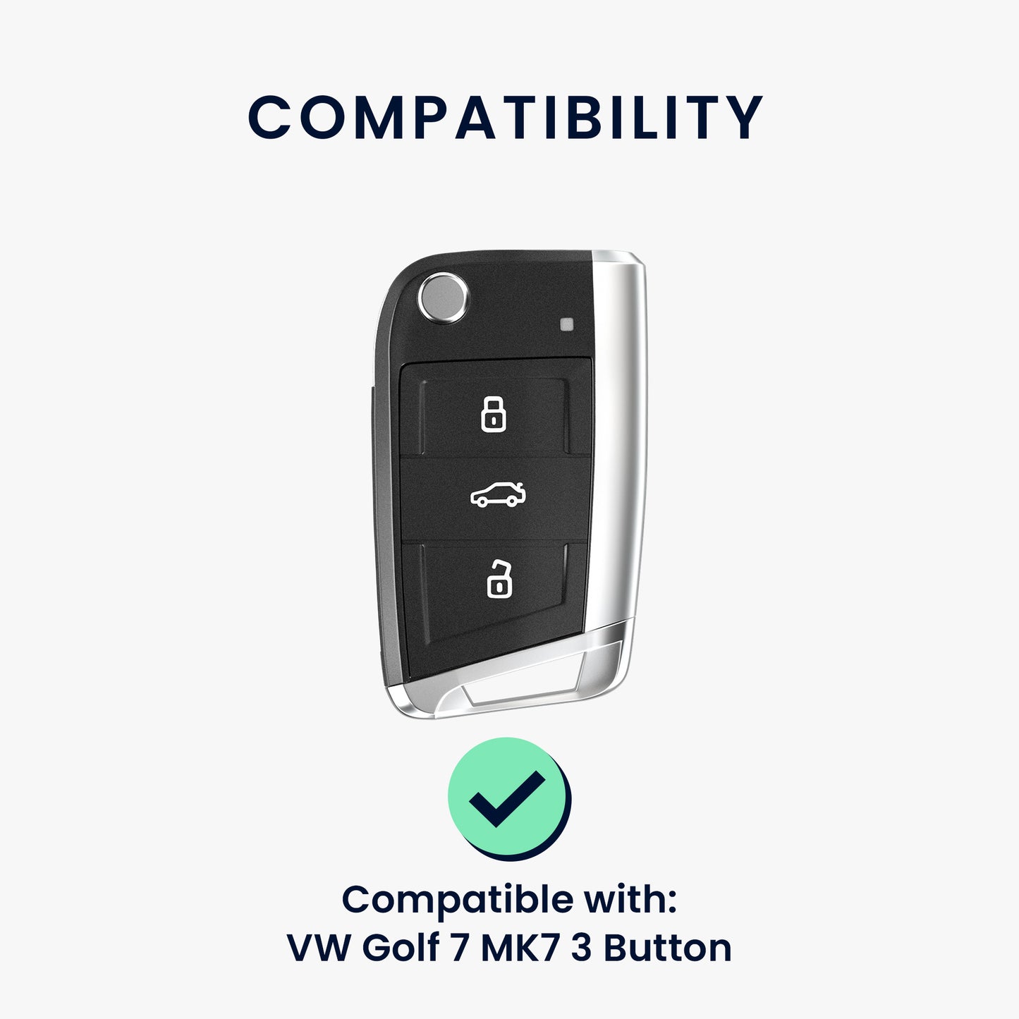 kwmobile Car Key Protection Case compatible with VW Golf 7 MK7 3-Button Car Key Cover