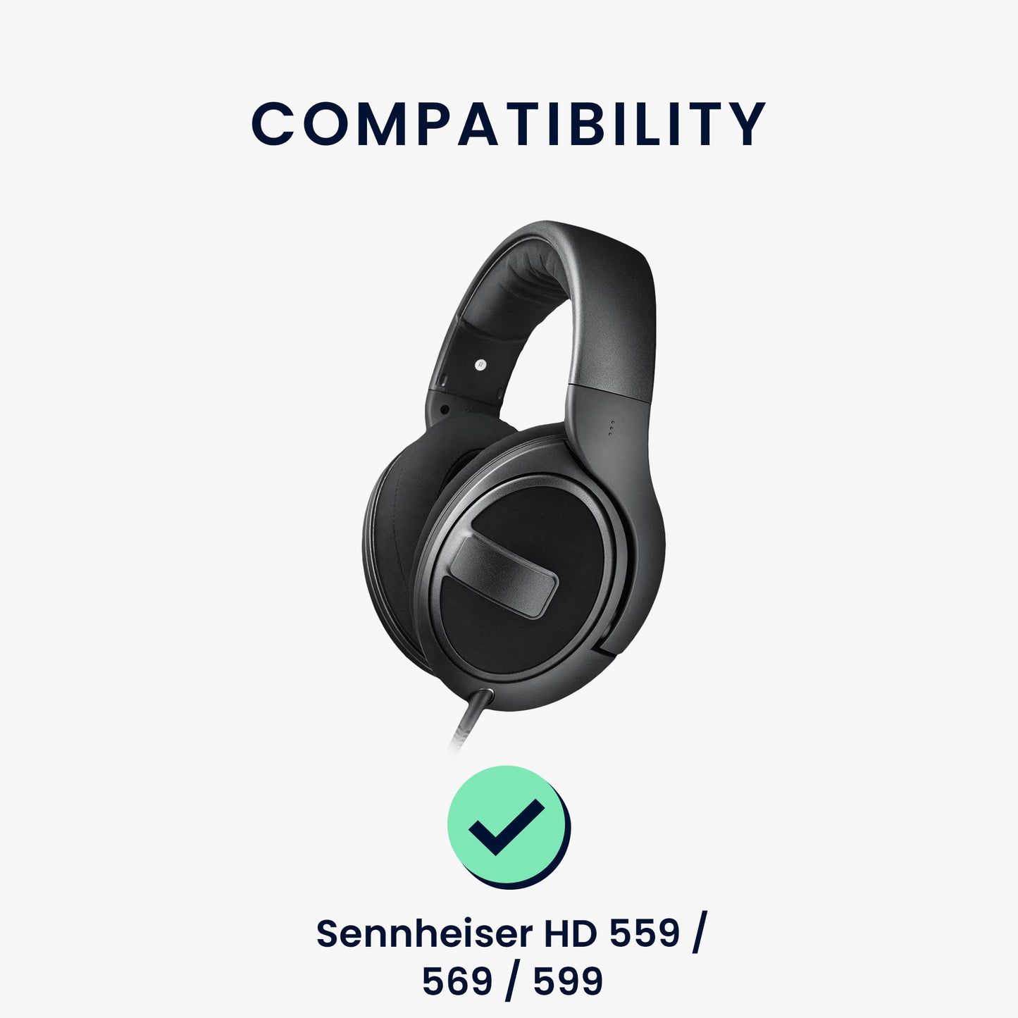 kwmobile Ear Pads for Sennheiser HD 559 / 569 / 599 Earpad Replacements Headphone Spare Parts Over Ear Headphones