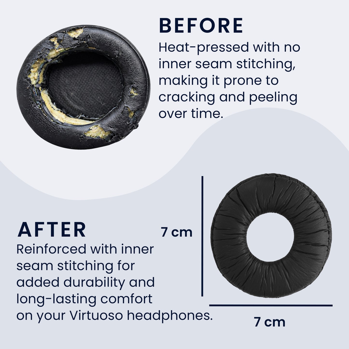 kwmobile Ear Pads for Sony MDR-ZX110 / MDR-ZX310 / MDR-ZX330 Ear Cushions Replacement Parts Headphone Replacement Pads Over Ear Headphones