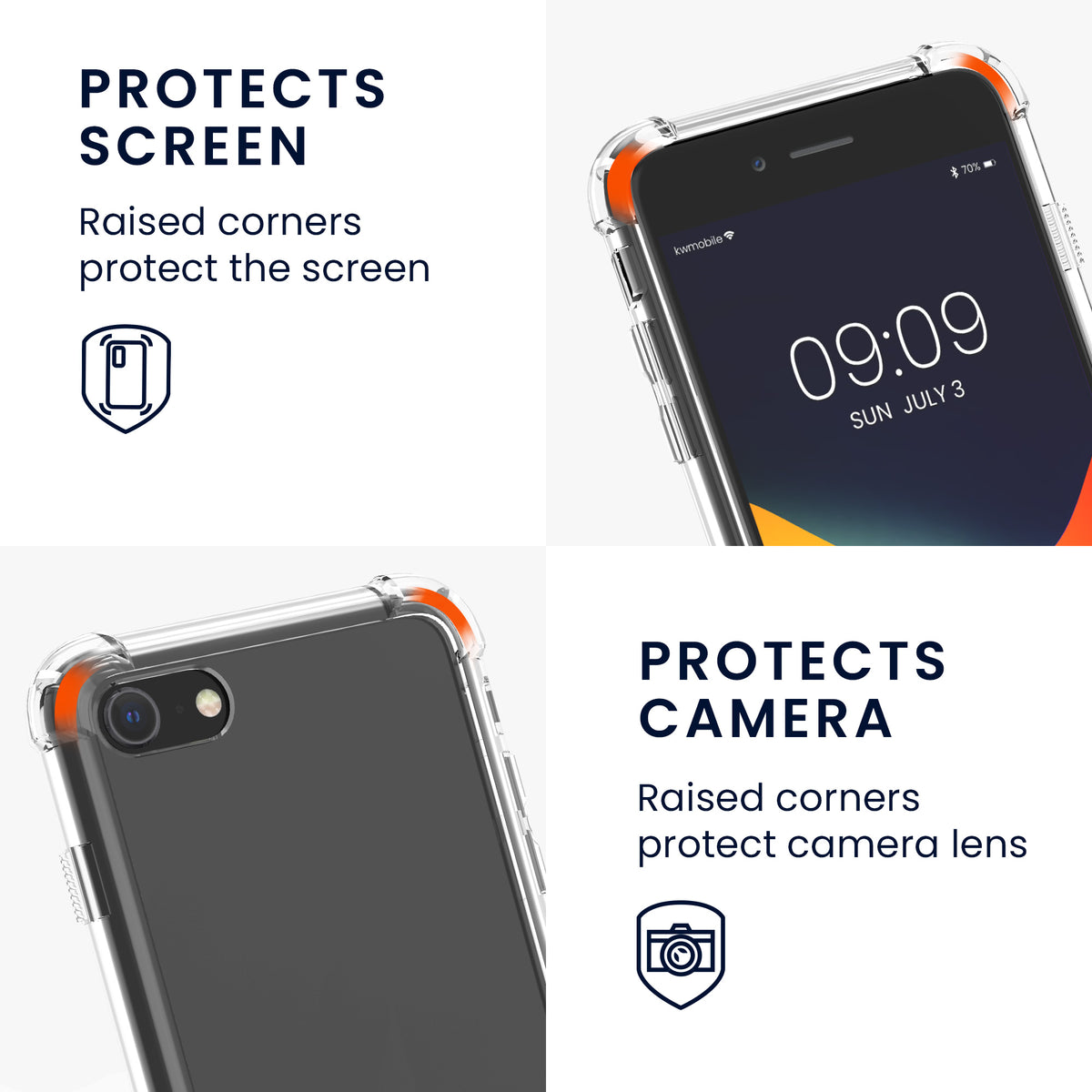 kwmobile Necklace Case compatible with Apple iPhone SE (2022) / iPhone SE (2020) / iPhone 8 / iPhone 7 - Silicone Cover with Lanyard