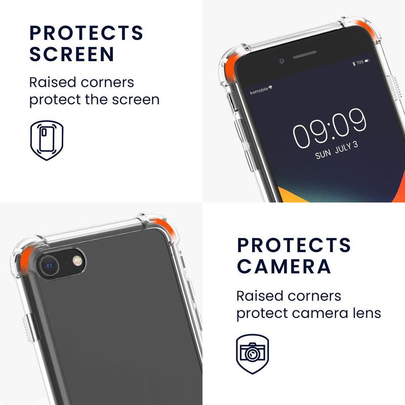 kwmobile Necklace Case compatible with Apple iPhone SE (2022) / iPhone SE (2020) / iPhone 8 / iPhone 7 - Silicone Cover with Lanyard