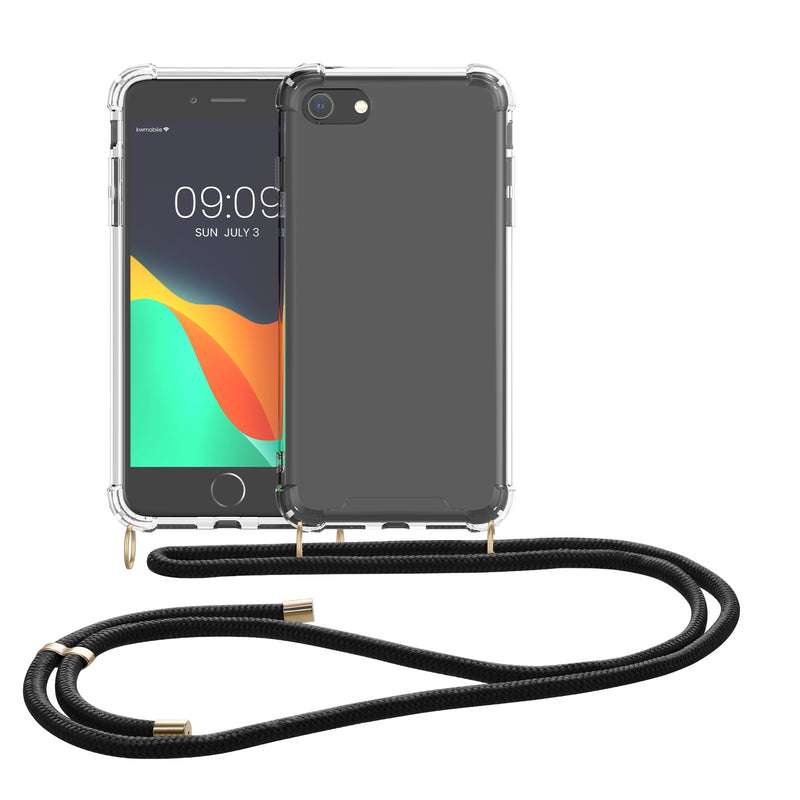 kwmobile Necklace Case compatible with Apple iPhone SE (2022) / iPhone SE (2020) / iPhone 8 / iPhone 7 - Silicone Cover with Lanyard
