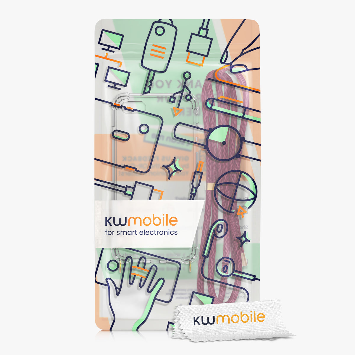 kwmobile Necklace Case compatible with Apple iPhone SE (2022) / iPhone SE (2020) / iPhone 8 / iPhone 7 - Silicone Cover with Lanyard