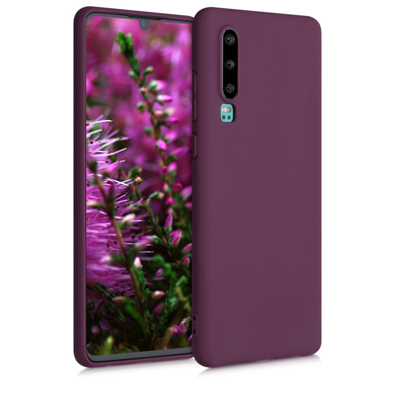 kwmobile Handyhülle für Huawei P30 Hülle - TPU Case - Kabelloses Laden - Schutzhülle Cover in Bordeaux Violett Bordeaux Violett  