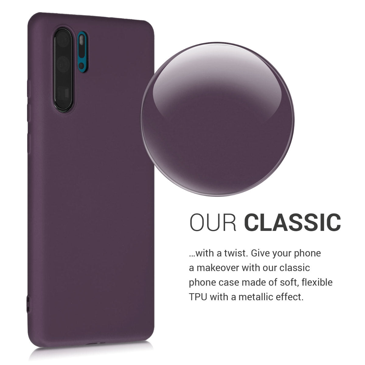 kwmobile Phone Case for Huawei P30 Pro - Metallic Shimmering Silicone Case - Protective Cover