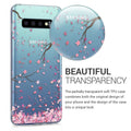 kwmobile Case Compatible with Samsung Galaxy S10 - Silicone Cover Transparent Cherry Blossom Petals