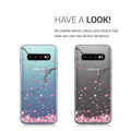 kwmobile Case Compatible with Samsung Galaxy S10 - Silicone Cover Transparent Cherry Blossom Petals