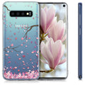 kwmobile Case Compatible with Samsung Galaxy S10 - Silicone Cover Transparent Cherry Blossom Petals