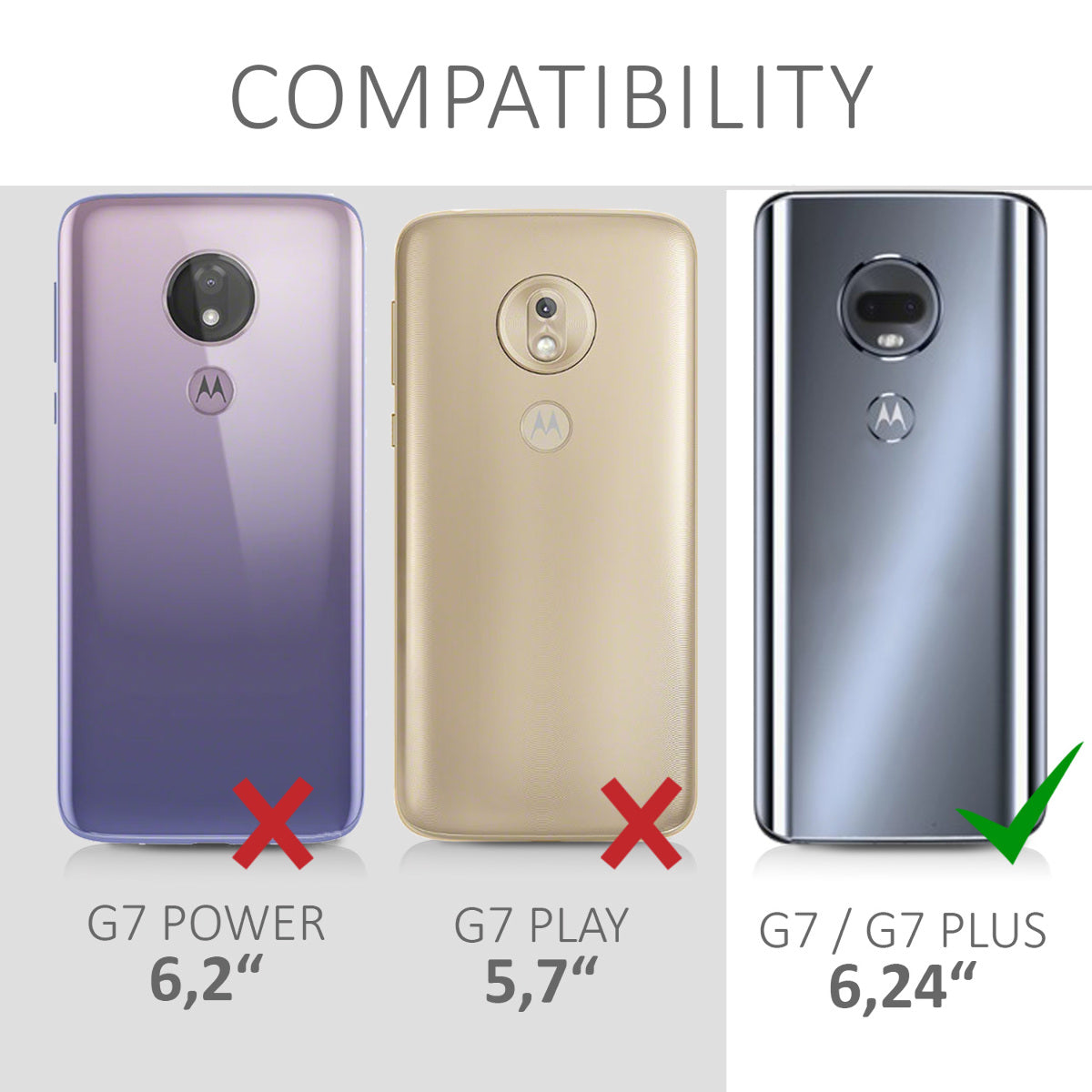 kwmobile Phone Case for Motorola Moto G7 / Moto G7 Plus - Silicone Case metallic shimmering - Protective Cover