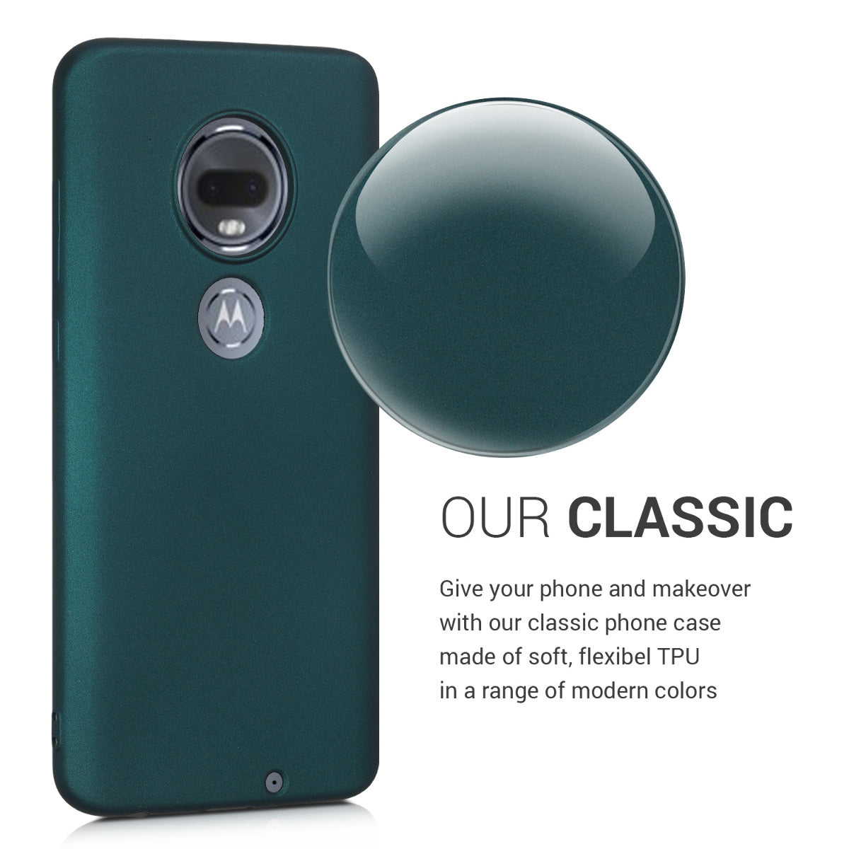 kwmobile Phone Case for Motorola Moto G7 / Moto G7 Plus - Silicone Case metallic shimmering - Protective Cover