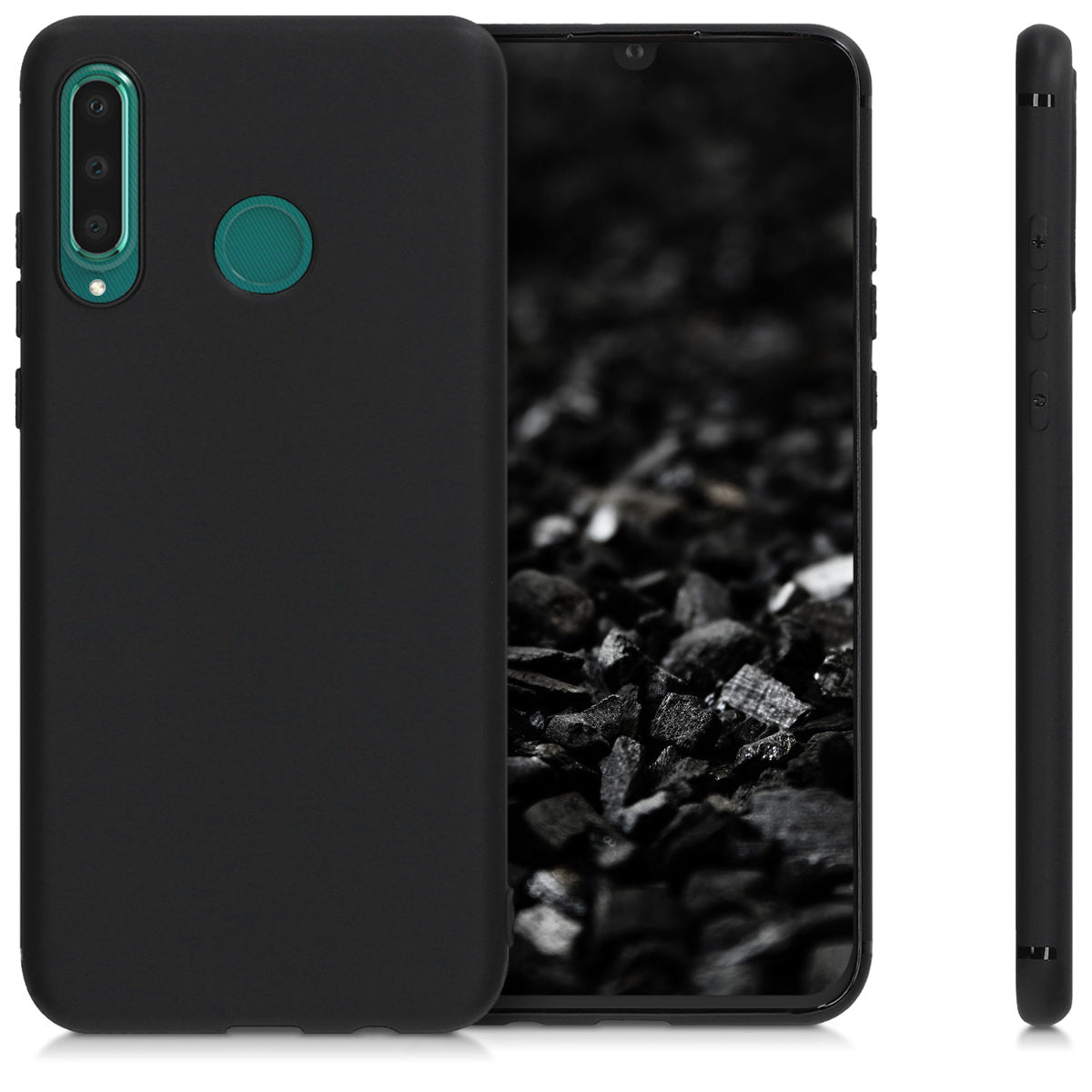 Huawei P30 Lite Handyhülle Silikon Schwarz Matt