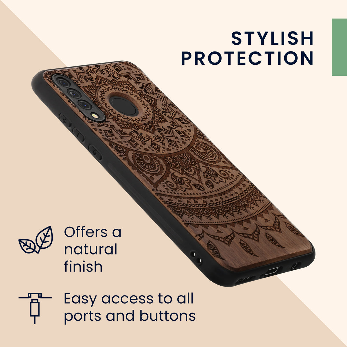 kwmobile Case Compatible with Huawei P30 Lite Phone Cover TPU Phone Case Indian Sun