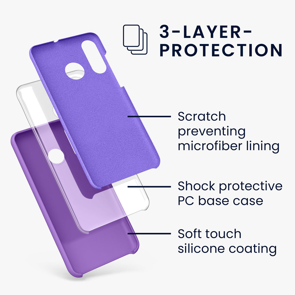 kwmobile Phone Case for Huawei P30 Lite - Silicone Case - Wireless Charging - Protective Cover
