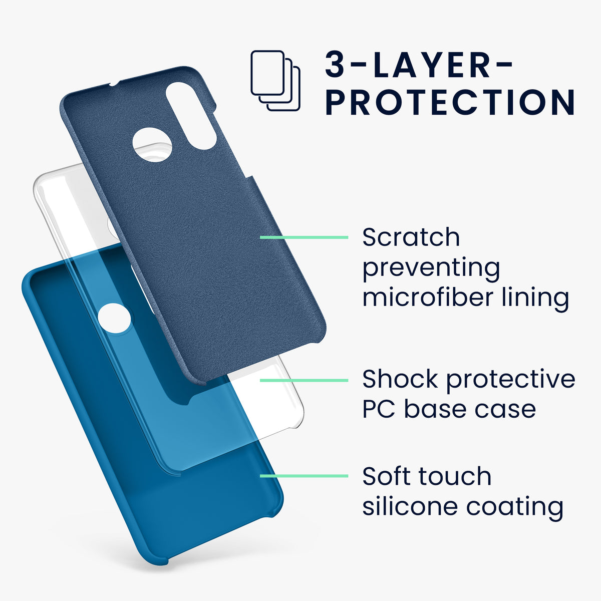 kwmobile Phone Case for Huawei P30 Lite - Silicone Case - Wireless Charging - Protective Cover
