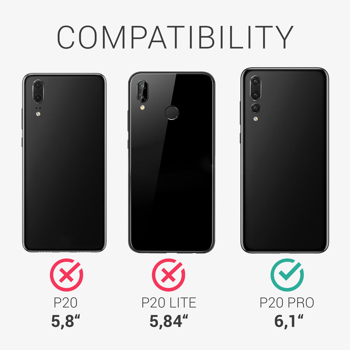 kwmobile Phone Case for Huawei P20 Pro - Silicone Case - Wireless Charging - Protective Cover