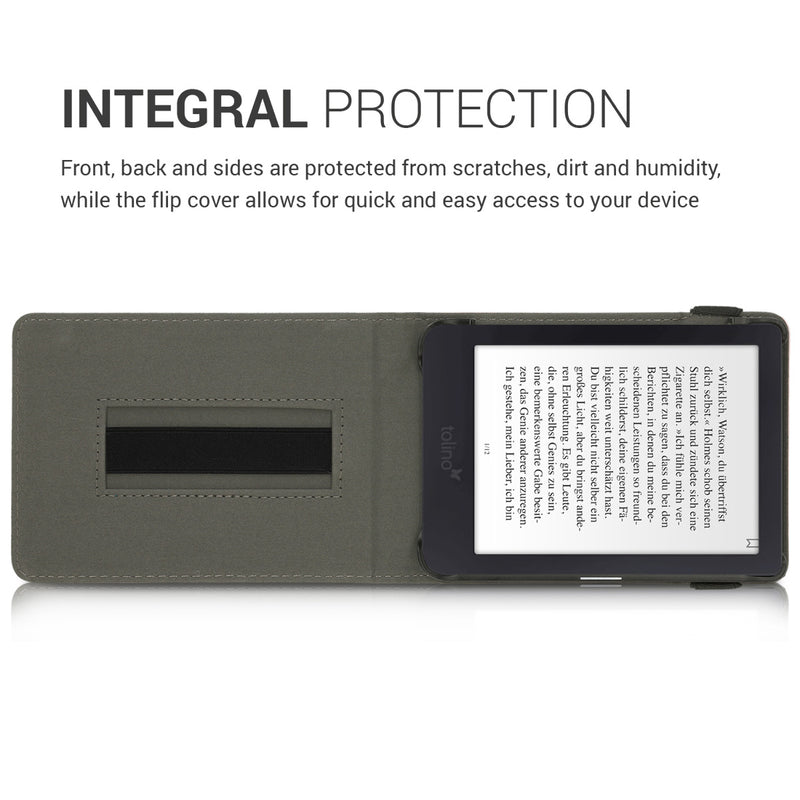 kwmobile Case Compatible with Tolino Shine 3 - e-Reader Cover with Hand Strap Stand