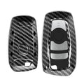 BMW 3-Button Remote (Keyless Go only) Hardcover Car Key Cover Black and Silver Carbon