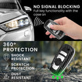 BMW 3-Button Remote (Keyless Go only) Hardcover Car Key Cover Black and Silver Carbon