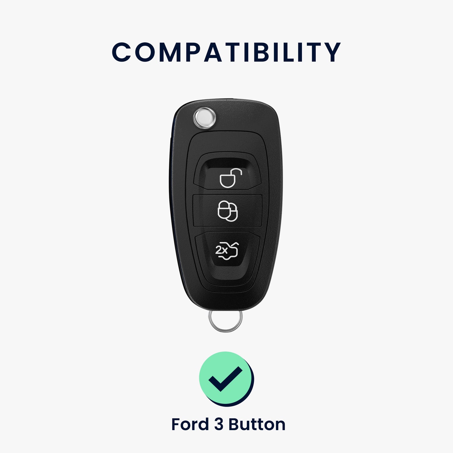 Ford 3-Button Flip Car Key Cover Glossy