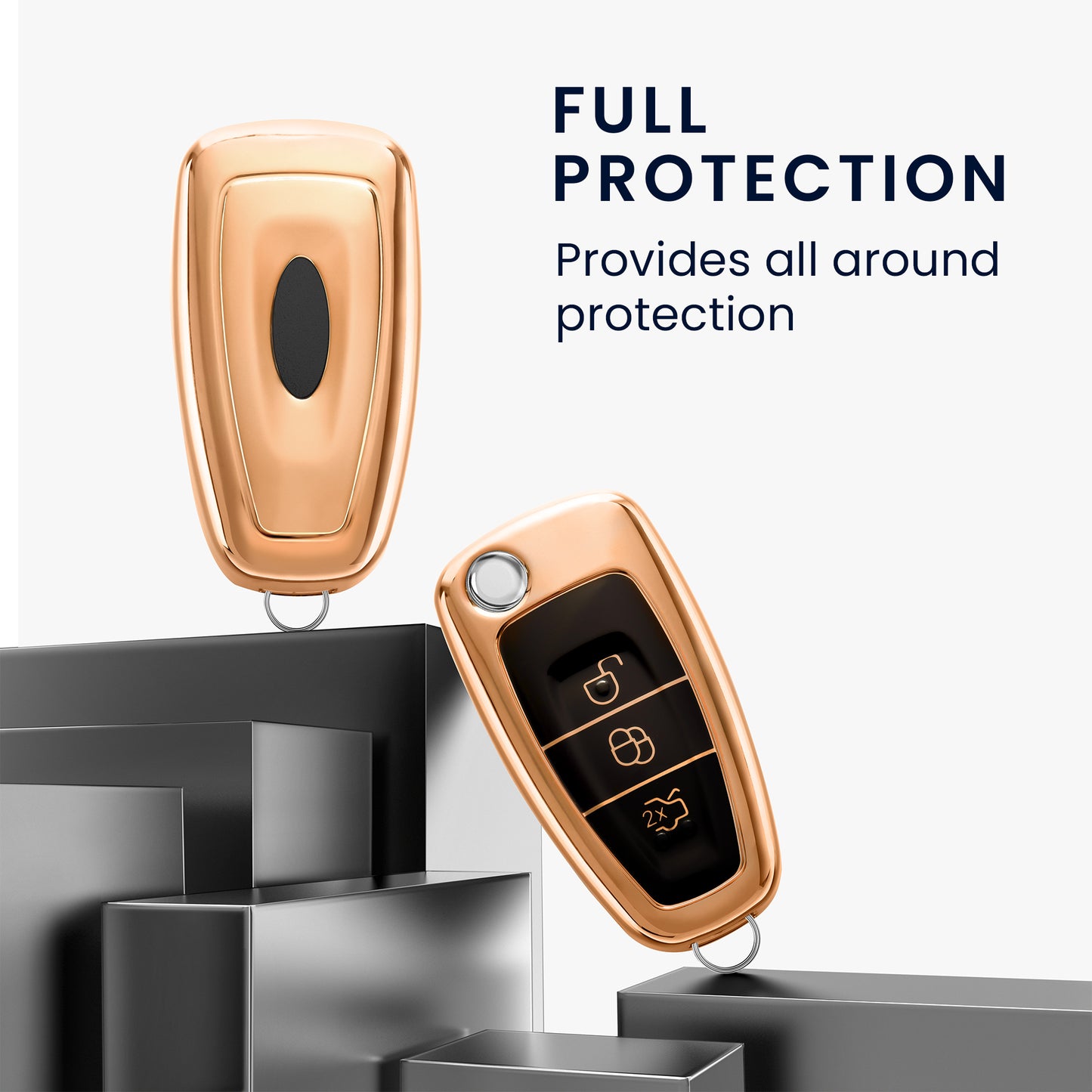Ford 3-Button Flip Car Key Cover Glossy
