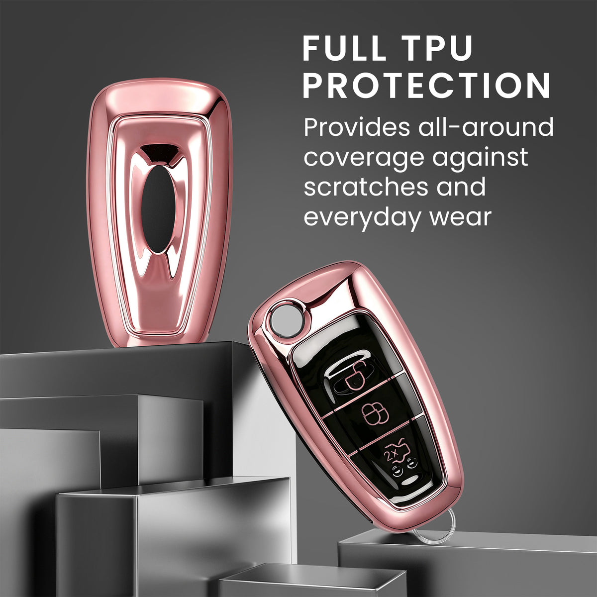 Ford 3-Button Flip Car Key Cover Glossy