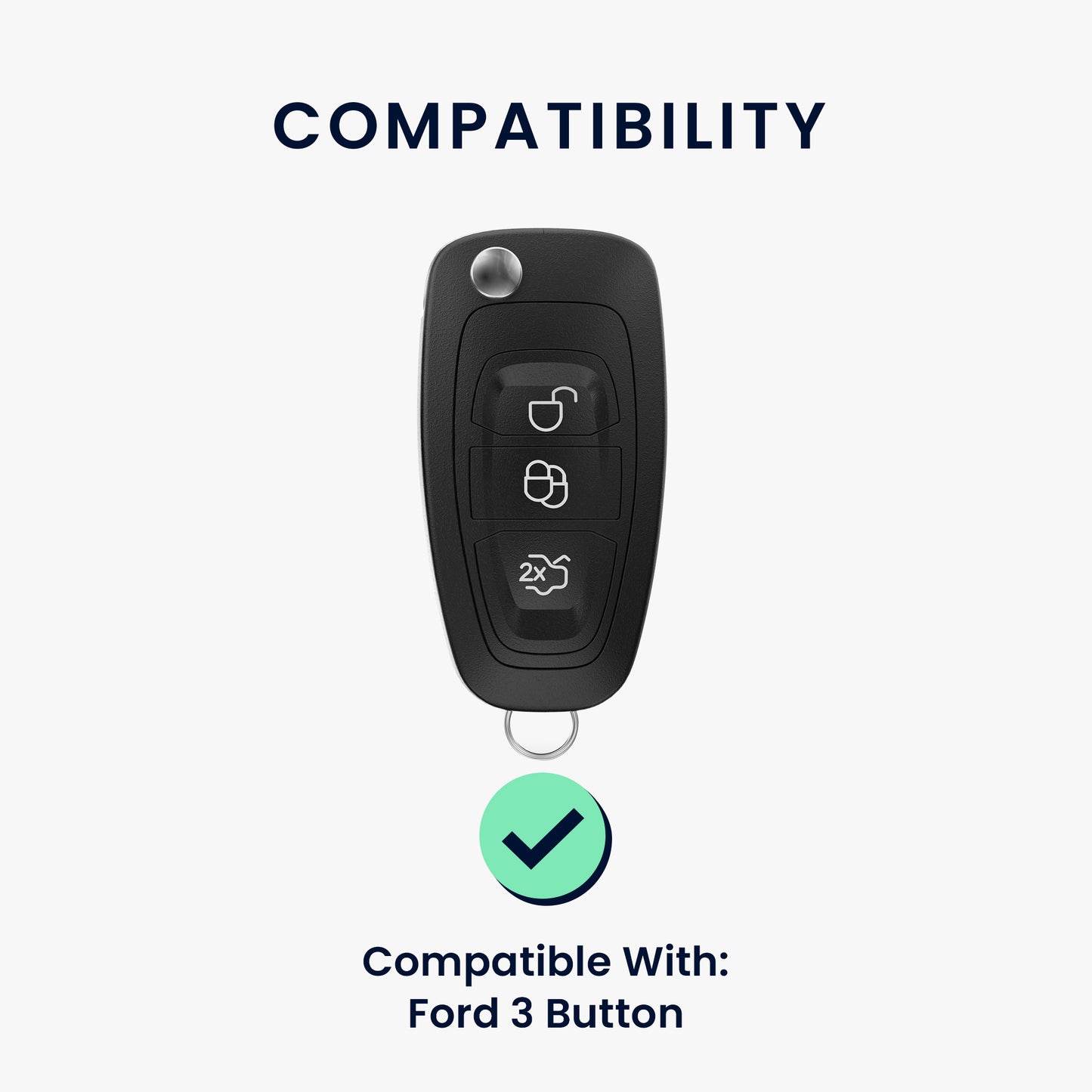 Ford 3-Button Flip Car Key Cover Glossy